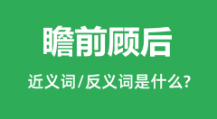 瞻前顾后的近义词和反义词是什么_瞻前顾后是什么意思?