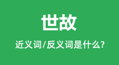 世故的近义词和反义词是什么_世故是什么意思?