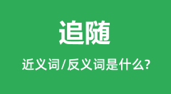 追随的近义词和反义词是什么_追随是什么意思?