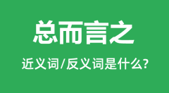 总而言之的近义词和反义词是什么_总而言之是什么意思?