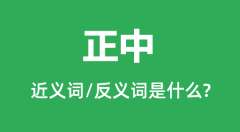 正中的近义词和反义词是什么_正中是什么意思？