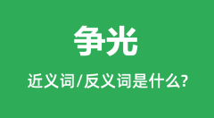 争光的近义词和反义词是什么_争光是什么意思?