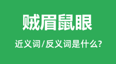 贼眉鼠眼的近义词和反义词是什么_贼眉鼠眼是什么意思?