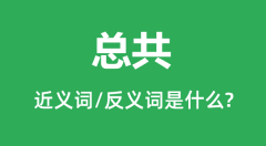 总共的近义词和反义词是什么_总共是什么意思？