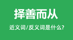 择善而从的近义词和反义词是什么_择善而从是什么意思?