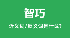 智巧的近义词和反义词是什么_智巧是什么意思?