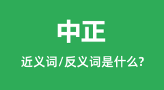 中正的近义词和反义词是什么_中正是什么意思?