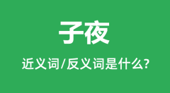 子夜的近义词和反义词是什么_子夜是什么意思？