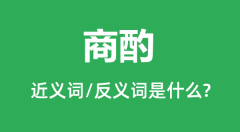 商酌的近义词和反义词是什么_商酌是什么意思?