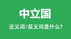 中立国的近义词和反义词是什么_中立国是什么意思?