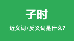 子时的近义词和反义词是什么_子时是什么意思?