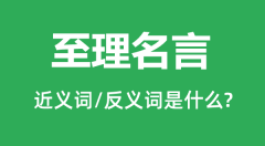 至理名言的近义词和反义词是什么_至理名言是什么意思?