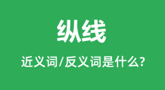 <b>纵线的近义词和反义词是什么_纵线是什么意思?</b>