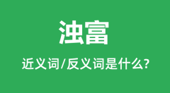浊富的近义词和反义词是什么_浊富是什么意思?