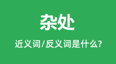 杂处的近义词和反义词是什么_杂处是什么意思?