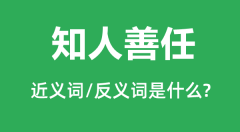 知人善任的近义词和反义词是什么_知人善任是什么意思?