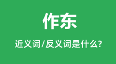作东的近义词和反义词是什么_作东是什么意思?