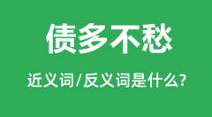 债多不愁的近义词和反义词是什么_债多不愁是什么意思?