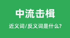 中流击楫的近义词_中流击楫的反义词是什么_中流击楫是什么意思?