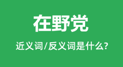 在野党的近义词和反义词是什么_在野党是什么意思?