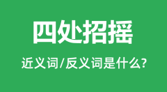 四处招摇的近义词和反义词是什么_四处招摇是什么意思?