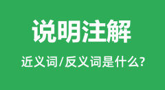 说明注解的近义词和反义词是什么_说明注解是什么意思?