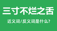 三寸不烂之舌的近义词和反义词是什么_三寸不烂之舌是什么意思?