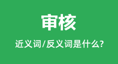 审核的近义词和反义词是什么_审核是什么意思？