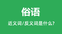 俗语的近义词和反义词是什么_俗语是什么意思?