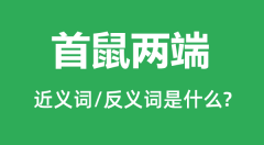 首鼠两端的近义词和反义词是什么_首鼠两端是什么意思?