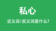 私心的近义词和反义词是什么_私心是什么意思?