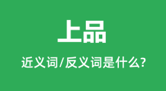 上品的近义词和反义词是什么_上品是什么意思?