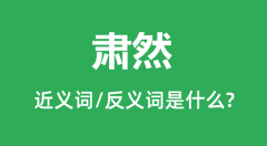 肃然的近义词和反义词是什么_肃然是什么意思?