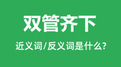 <b>双管齐下的近义词和反义词是什么_双管齐下是什么意思?</b>