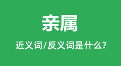 亲属的近义词和反义词是什么_亲属是什么意思?