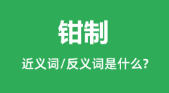 钳制的近义词和反义词是什么_钳制是什么意思?