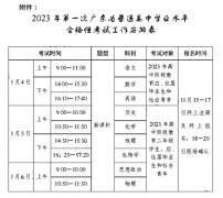2023年广东高中各科会考时间安排一览表