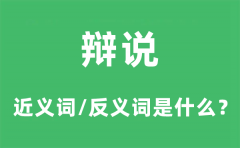 辩说的近义词和反义词是什么_辩说是什么意思?