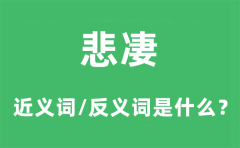 悲凄的近义词和反义词是什么_悲凄是什么意思?