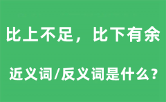比上不足,比下有余的近义词和反义词是什么_比上不足,比下有余是什么意思?