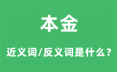 本金的近义词和反义词是什么_本金是什么意思?