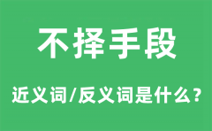 不择手段的近义词和反义词是什么_不择手段是什么意思?