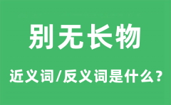 别无长物的近义词和反义词是什么_别无长物是什么意思?