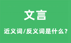 文言的近义词和反义词是什么_文言是什么意思?