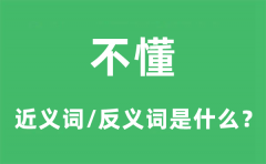 不懂的近义词和反义词是什么_不懂是什么意思?