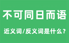 不可同日而语的近义词和反义词是什么_不可同日而语是什么意思?