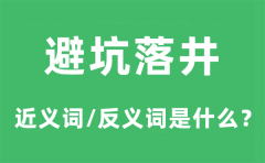 避坑落井的近义词和反义词是什么_避坑落井是什么意思?