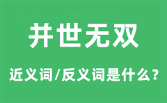 并世无双的近义词和反义词是什么_并世无双是什么意思?