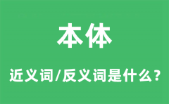 本体的近义词和反义词是什么_本体是什么意思?