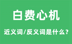 白费心机的近义词和反义词是什么_白费心机是什么意思?
